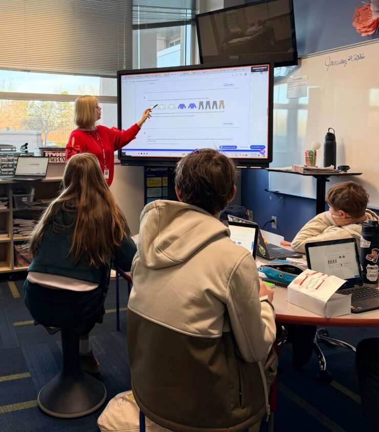 Nicole Forness using Teach to One Roadmaps in front of class